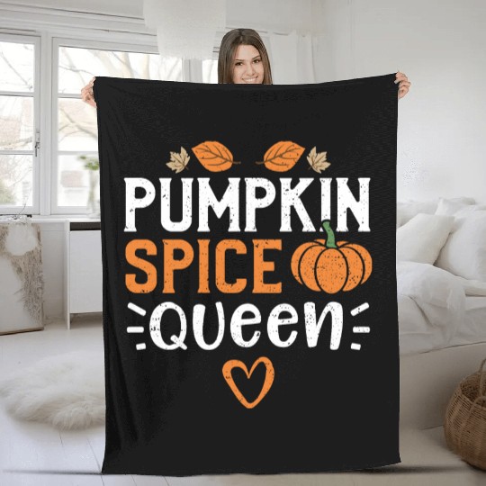 Pumpkin Spice Queen - Pumpkin Fleece Blankets