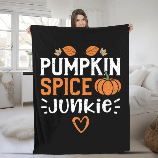 Pumpkin Spice Junkie - Pumpkin Fleece Blankets