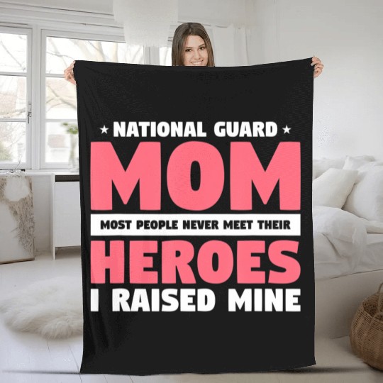 National Guard Mom Lovely Mother Family Military Fleece Blankets