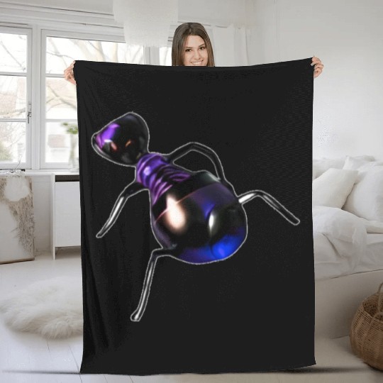 purple robot ant Fleece Blankets