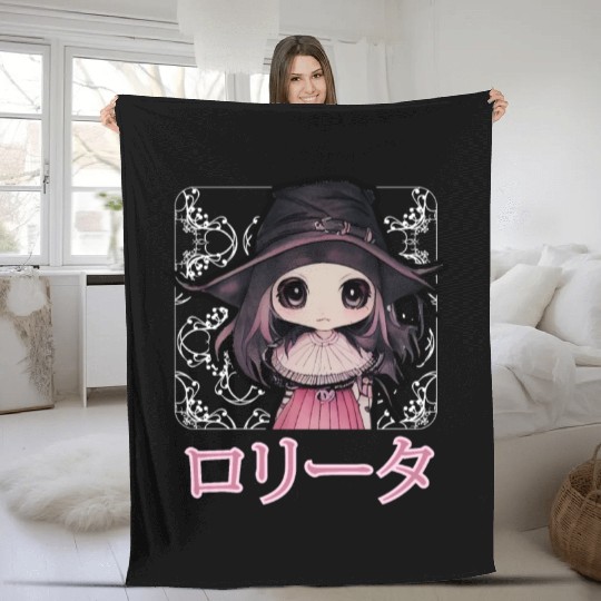 Gothic Lolita Witch Japanese Chibi Anime Pastel Go Fleece Blankets