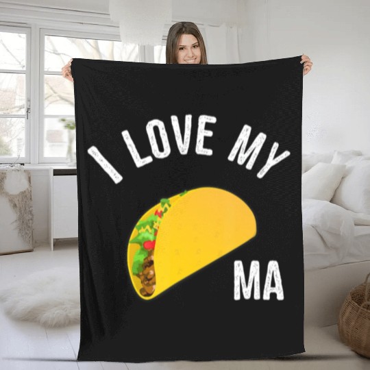 Funny Taco Truck Fleece Blankets I Love My