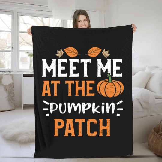 Meet Me At The Pumpkin Patch Fleece Blankets