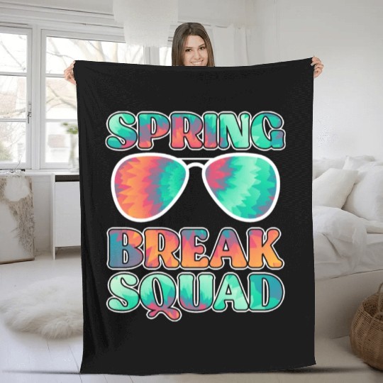 Spring Break Squad Summer Vacation Spring Break Fleece Blankets
