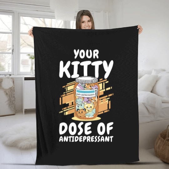 Antidepressant Kitten Medicine Cat Owner Fleece Blankets