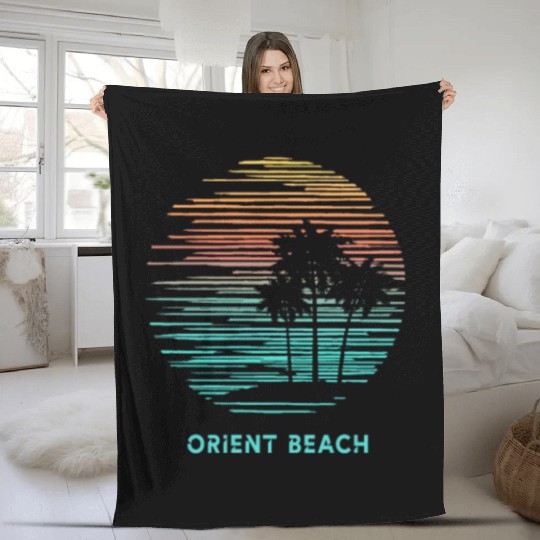 Orient Beach Saint Martin Cool Souvenir Vacation Fleece Blankets