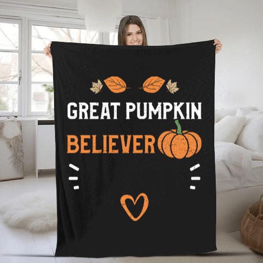 Great Pumpkin Believer - Pumpkin Fleece Blankets