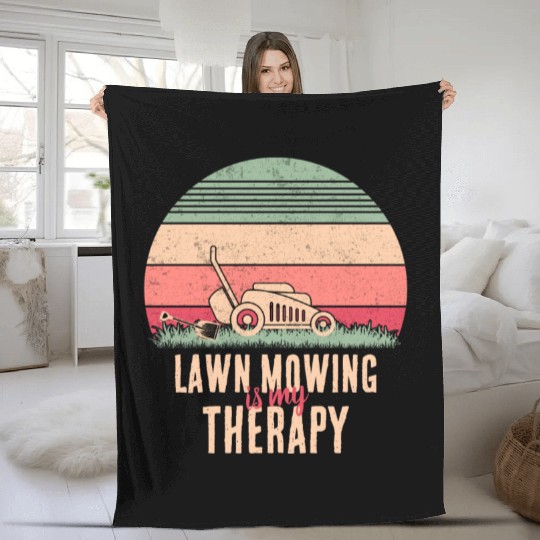 Lawn Mowing Lawn Care Fleece Blankets