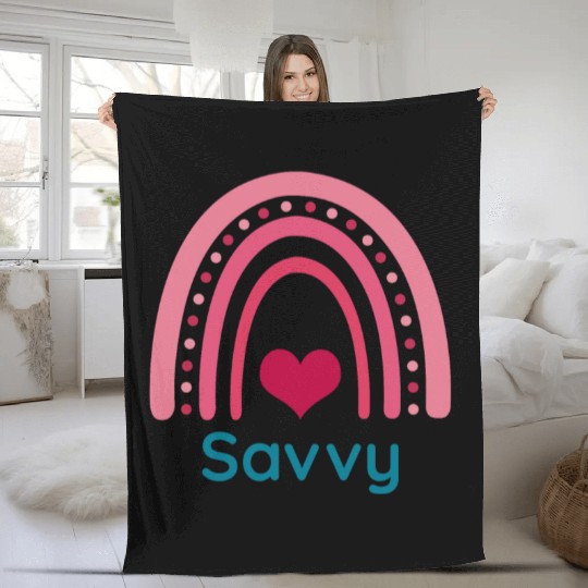 Savvy Viva Magenta Boho Rainbow Fleece Blankets