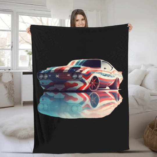 American pride and raw horsepower Fleece Blankets