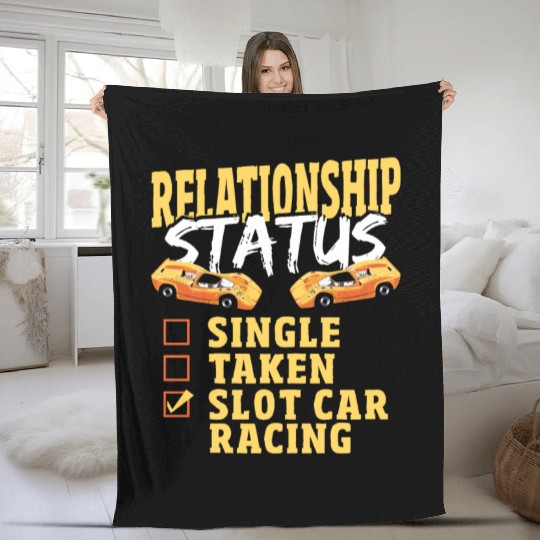 Relationship Status Slot Car Racing Slotcar Racer Fleece Blankets