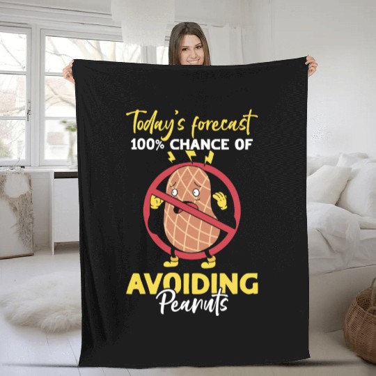 Today's Forecast 100% Chance Of Avoiding Peanuts Fleece Blankets