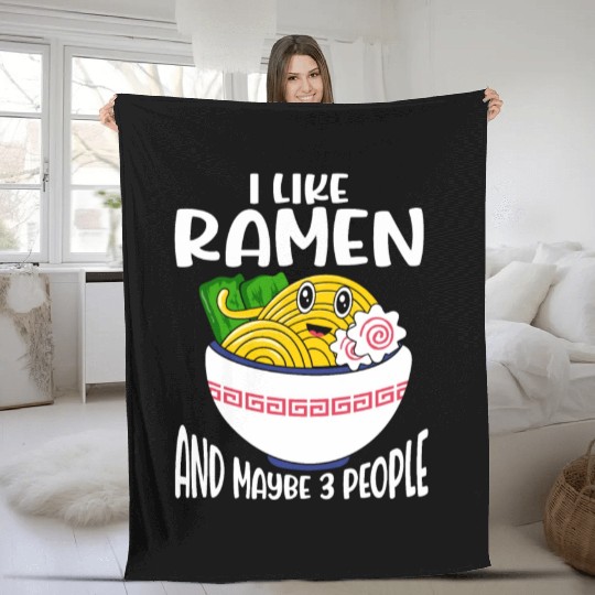 Ramen Noodle Soup Japanese Kawaii Gift Ramen Fleece Blankets