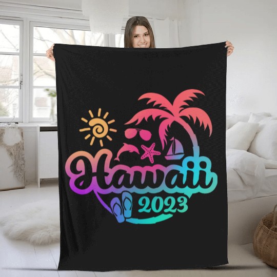 Hawaii, Hawaii Vacation or Holiday Fleece Blankets