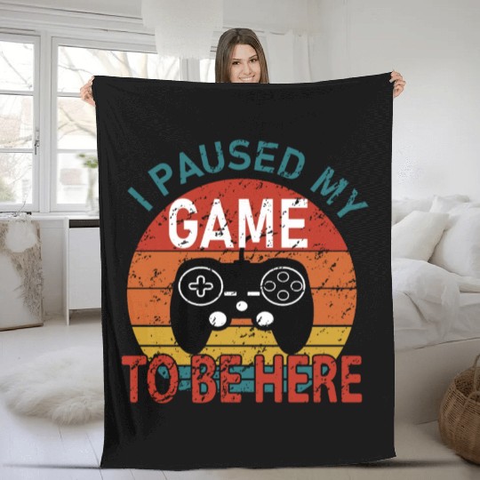 Controller, Gamer, I paused my game to be here Fleece Blankets