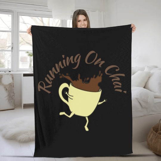 Running On Chai Fleece Blankets
