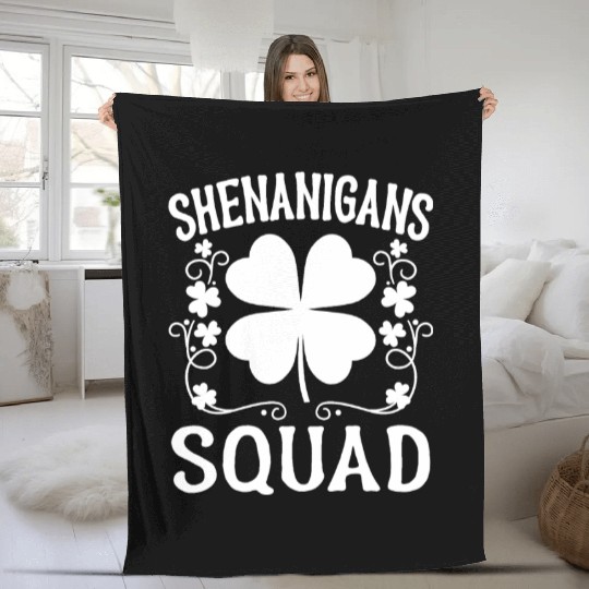 Shenanigans Squad St Patricks Day Matching Group Fleece Blankets