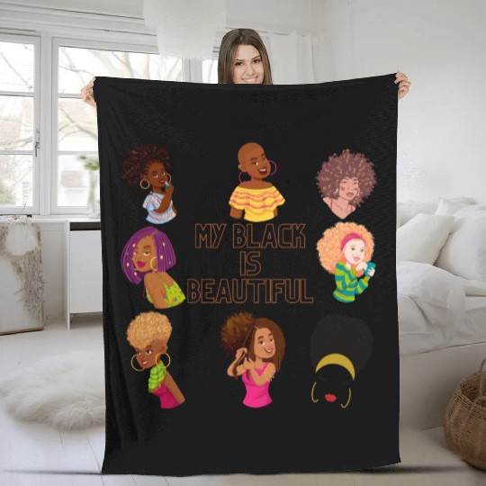 My Black Is Beautiful Fleece Blankets