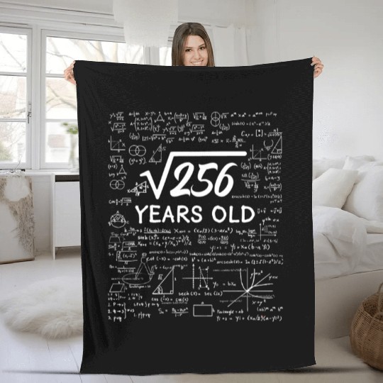 16 Birthday Boy Men Son Him Girl Funny Math 16th Fleece Blankets