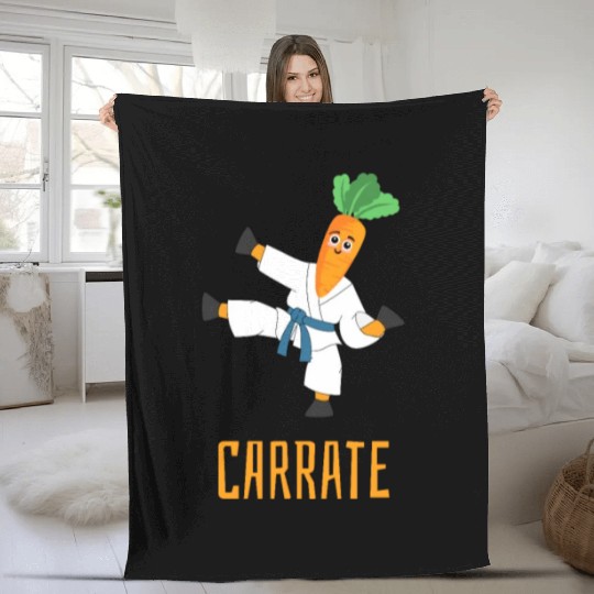 Carrate Carrot Lover Karate Coach Martial Artist Fleece Blankets