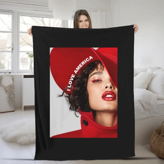 I Love America Fleece Blankets
