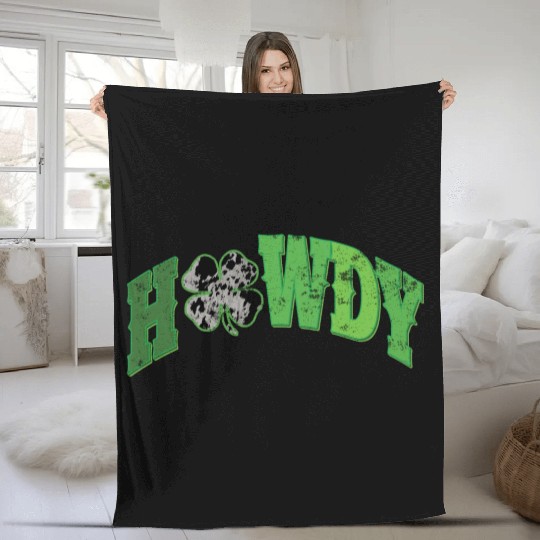 Howdy Western St Patricks Day Fleece Blankets