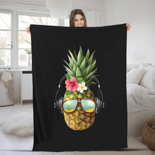 realistic pineapple concept Fleece Blankets