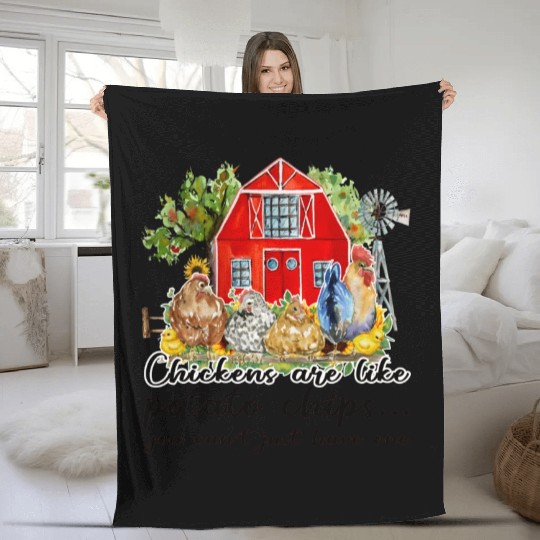 Funny Quotes Chicken Sublimation Fleece Blankets