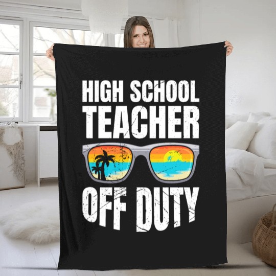 High school teacher off duty vacation teacher Fleece Blankets