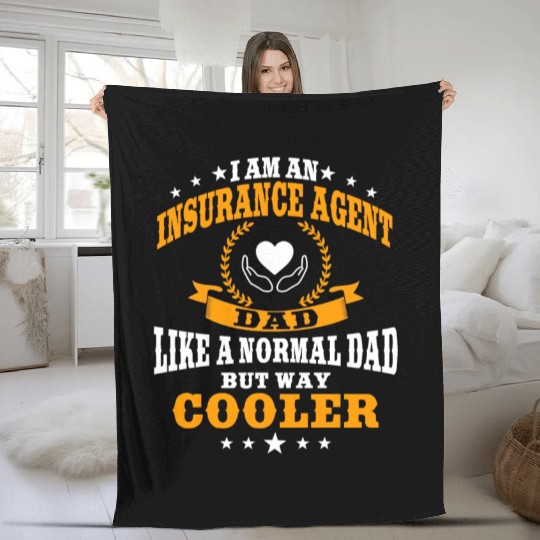 Funny Insurance Agent Dad For Men Fleece Blankets