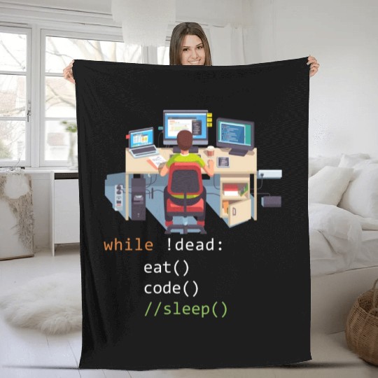 Computer Science Python Programmer Eat Code Sleep Fleece Blankets
