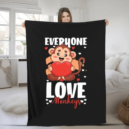 Banana Chimpanzee Funny Hairy Fleece Blankets