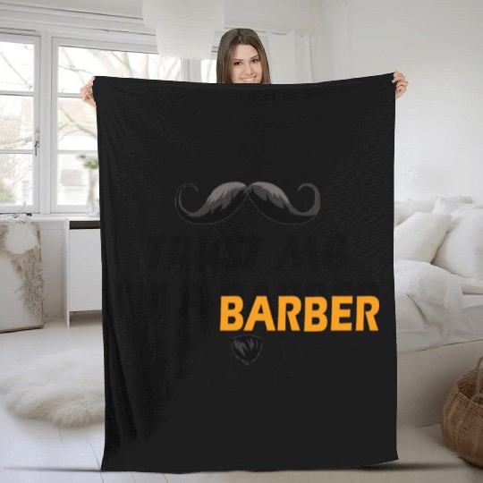 Trust me i'm a barber Fleece Blankets