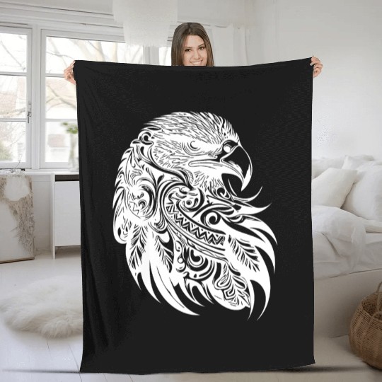 Tattoo Eagle Tribal Style Fleece Blankets