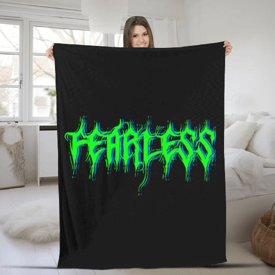 FEARLESS Logo Art Green Fleece Blankets