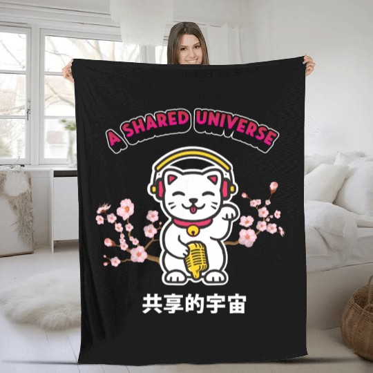 A Shared Universe Lucky Cat Fleece Blankets