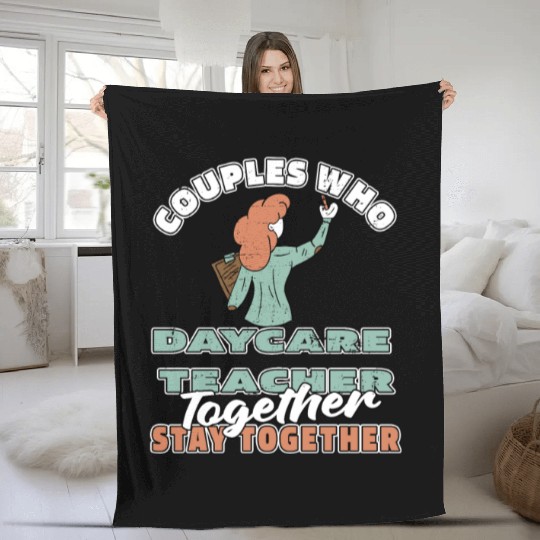 Daycare Teacher Couple Fleece Blankets