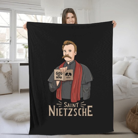 Saint Nietzsche Design for a Philosophy Student Fleece Blankets