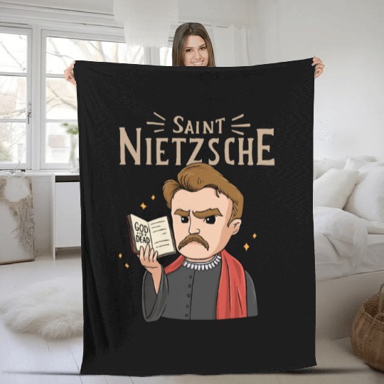 Saint Nietzsche Design for a Philosophy Student Fleece Blankets