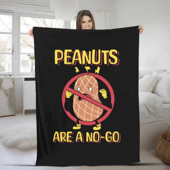 Peanuts Are A No-Go Peanut Allergic Fleece Blankets