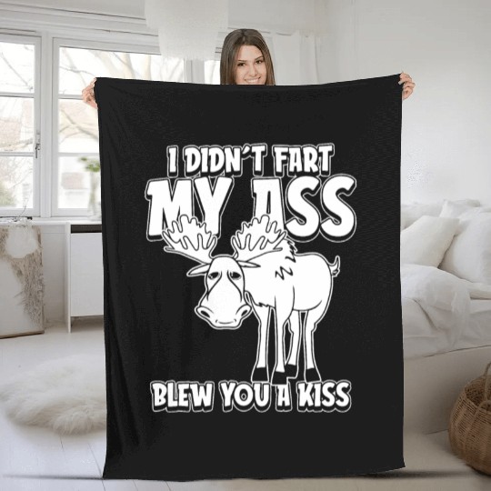 Moose Elk Funny Fleece Blankets