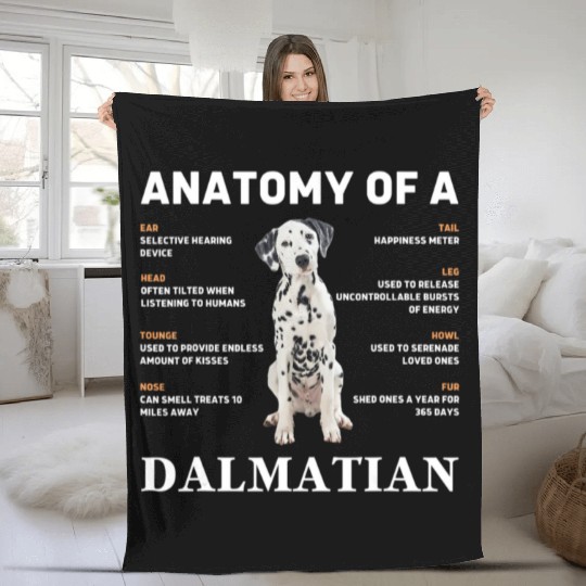 Anatomy of a Dalmatian funny Dog Pet lover Fleece Blankets