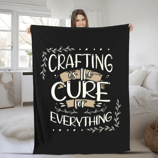 Crafter Gift Cats are the Cure for Everything Fleece Blankets