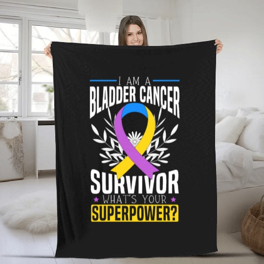Bladder Cancer Survivor Bladder Cancer Awareness Fleece Blankets