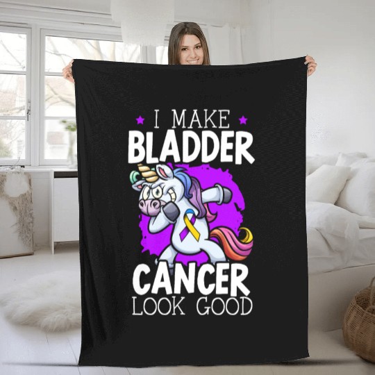 Bladder Cancer Warrior Bladder Cancer Awareness Fleece Blankets