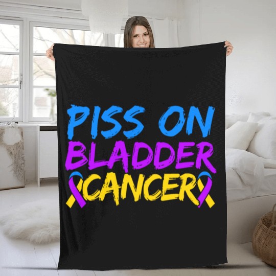 Piss On Bladder Cancer Awareness Month Fleece Blankets