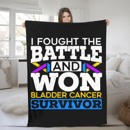 Fought The Battle And Won Bladder Cancer Survivor Fleece Blankets
