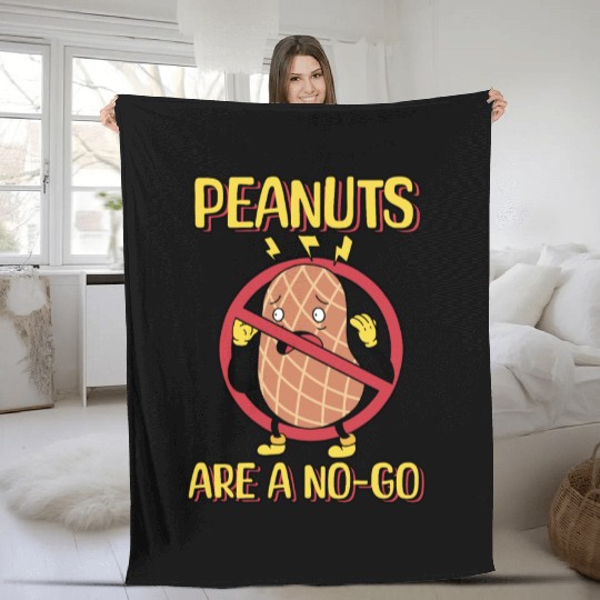 Peanuts Are A No-Go Peanut Allergic Fleece Blankets