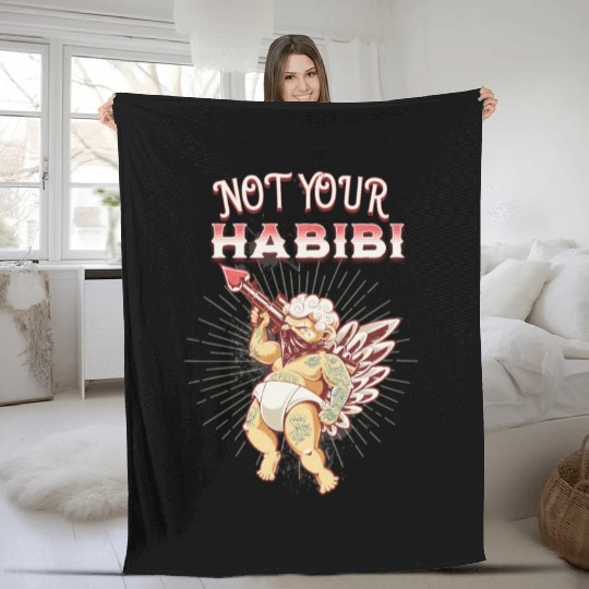 Not Your Habibi happy Classic Retro Essential Fleece Blankets