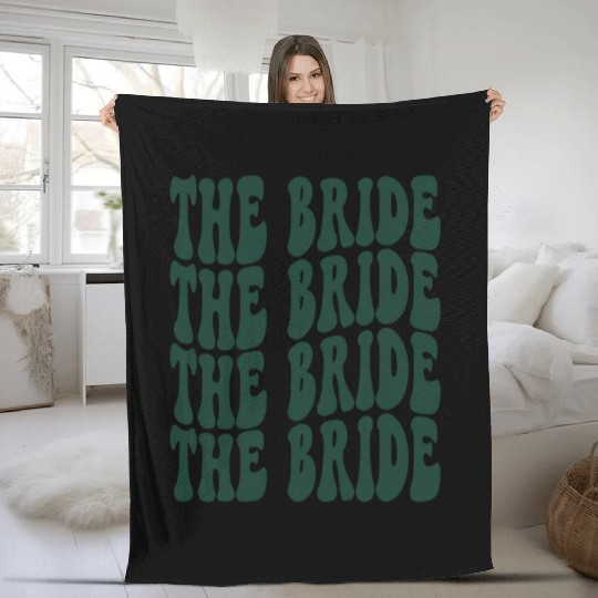 Bachelorette Party The Bride Emerald Green Design Fleece Blankets